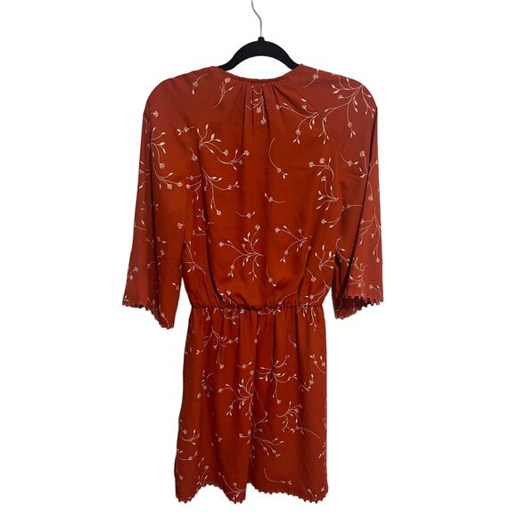 Joie Dakoda Minimalist Floral Print Dress in autumn size S - Picture 3 of 6